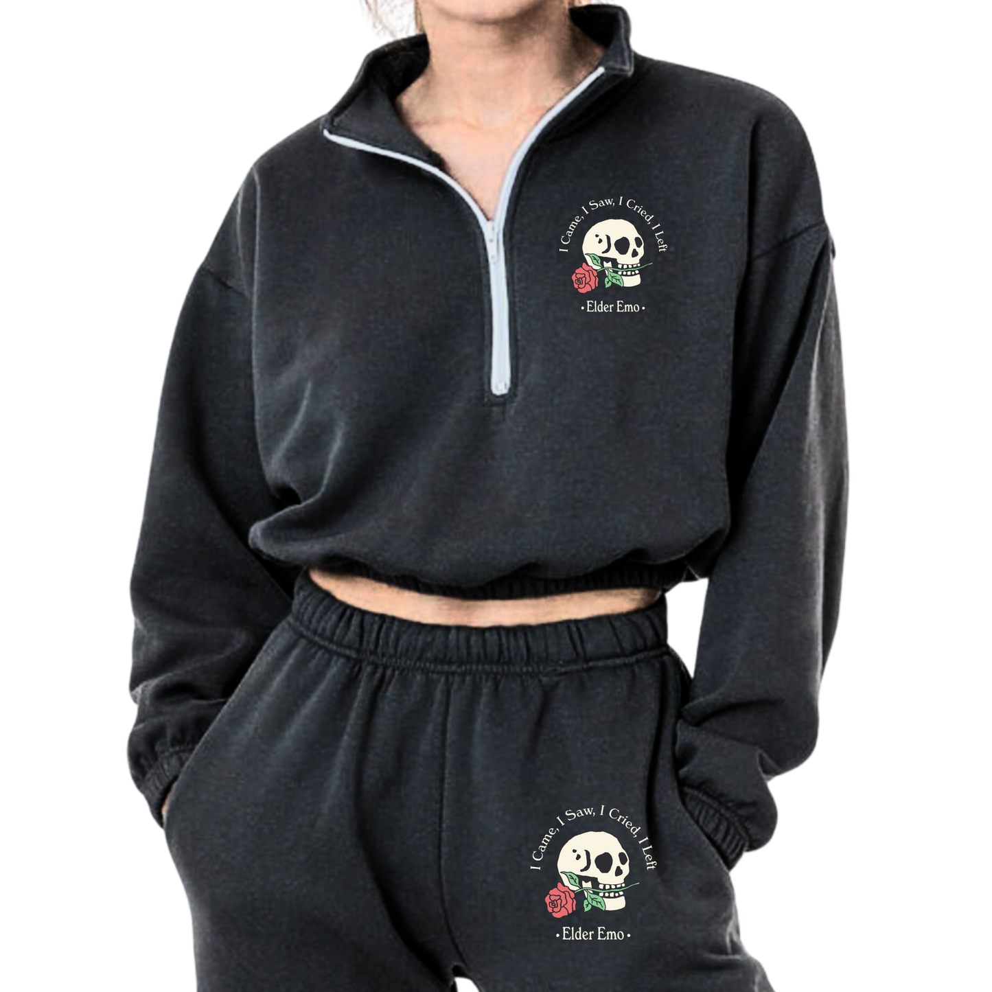 I CAME, I SAW, I CRIED, I LEFT CROPPED FLEECE