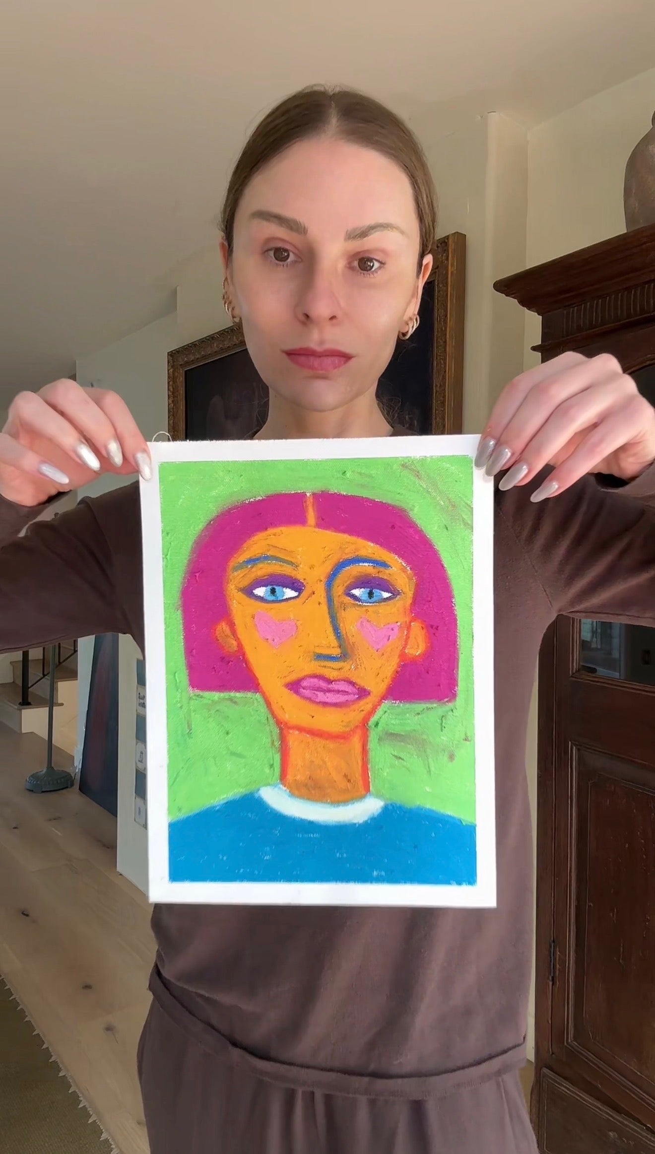 Quinn (oil pastels on canvas, 9x12)
