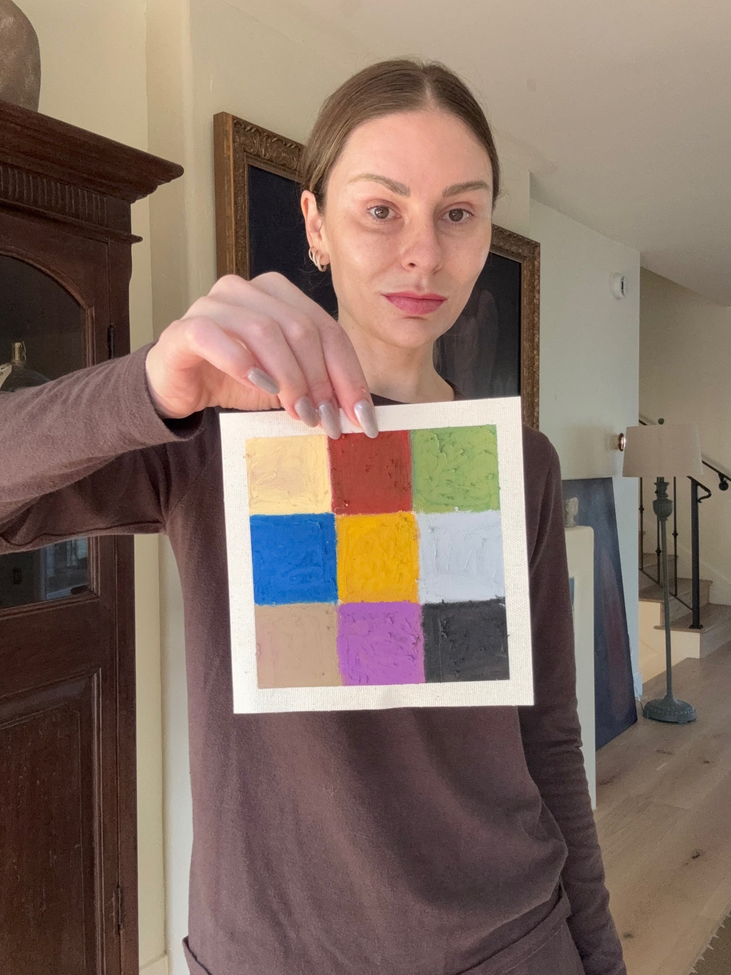 Square (oil pastel on canvas, 6x6)